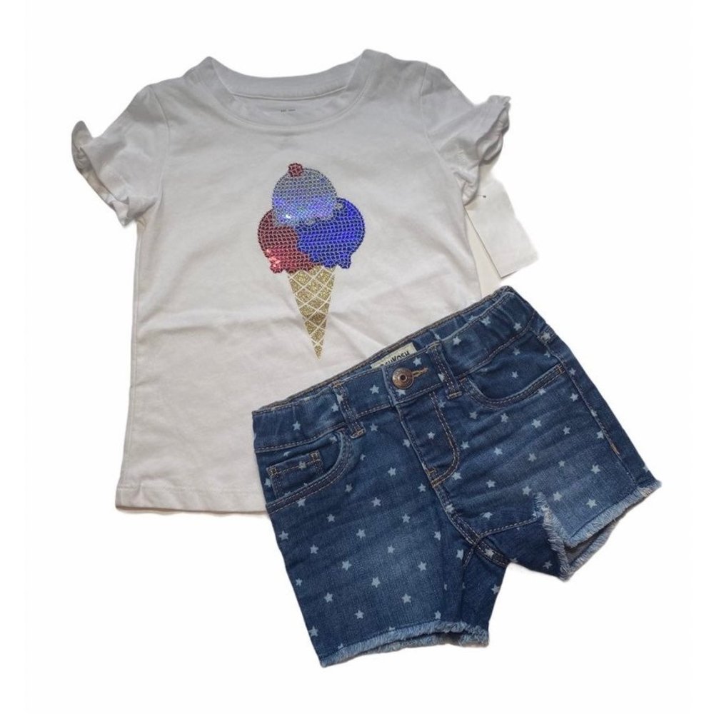 NWT Ice Cream Outfit Jean Shorts sz 2t